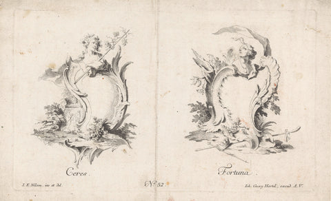 Ceres and Fortuna, anonymous, 1731 - 1775 Canvas Print