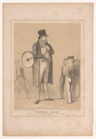 Cartoon with Prime Minister Peel as one-man orchestra, John Doyle, 1845 Canvas Print