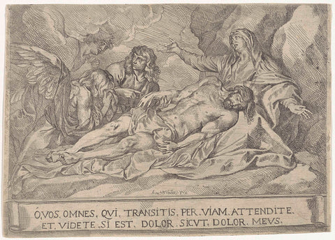 Mourning of Christ, anonymous, 1700 - 1750 Canvas Print