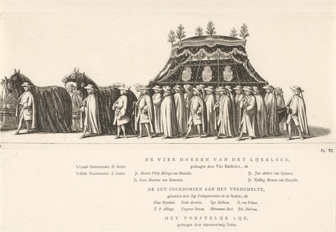 Hearse in the funeral procession of Princess Maria Louise, 1765, Rienk Jelgerhuis, 1765 Canvas Print