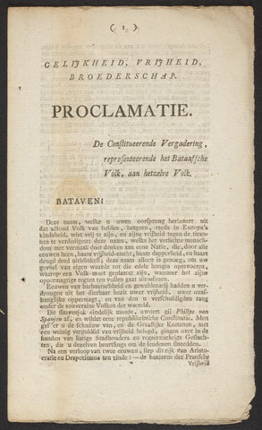 Proclamation, Ads Ploos van Amstel, 1798 Canvas Print