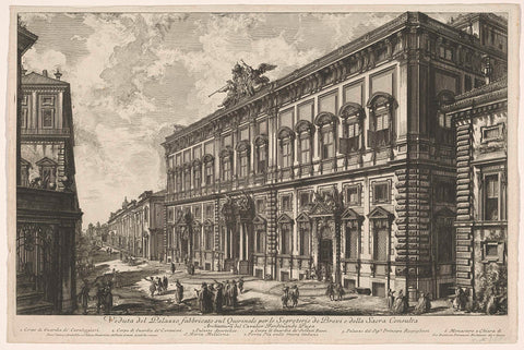 Palazzo della Consulta in Rome, Giovanni Battista Piranesi, 1748-1778 Canvas Print