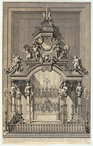 Altar with miraculous host, so-called Miracle of the Blessed Sacrament in Brussels, 1370, Jan Baptist Berterham, 1709 Canvas Print