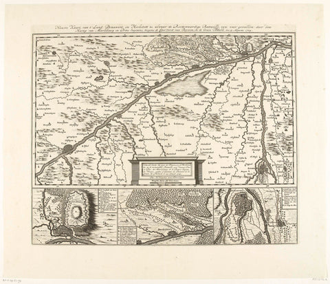 Map of Donawert, the region where the battle of Höchstädt was fought, 1704, anonymous, 1704 Canvas Print