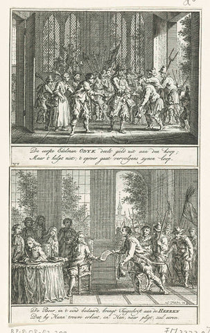 Odijk distributes money to the farmers, 1672, Simon Fokke, 1764 - 1766 Canvas Print