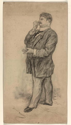 Karikatuurportret van Johannes Martinus Vrolijk, Elchanon Verveer, 1860 - 1894 Canvas Print