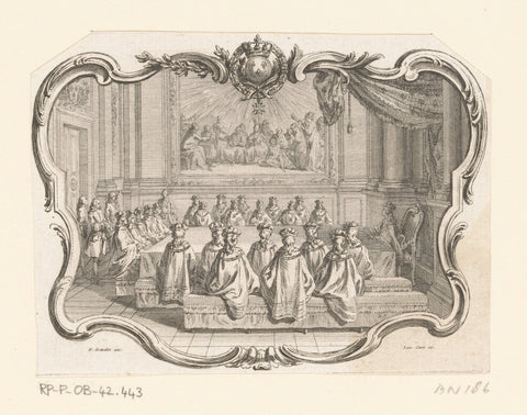 Vignette with a meeting of knights of the Saint-Esprit, Laurent Cars, 1760 Canvas Print