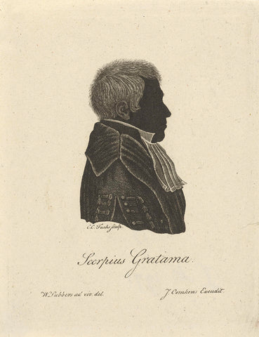 Silhouette portrait of Seerp Gratama, Carl Cristiaan Fuchs, 1808 - 1844 Canvas Print