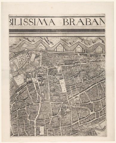 Map of Brussels (part top centre), anonymous, 1748 Canvas Print