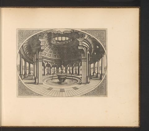 Round temple with central basin and fountain, Johannes or Lucas van Doetechum, after 1601 Canvas Print