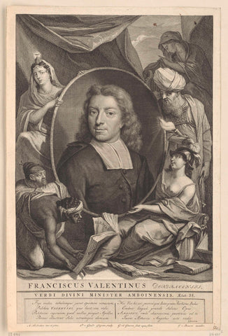 Portret van François Valentijn, Pieter van Gunst, 1704 - 1731 Canvas Print