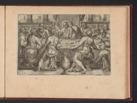 Last Supper, Philips Galle (workshop or), 1573 Canvas Print