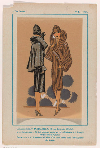 Très Parisien, 1926, No. 8 : 6: Créations Simon Schwartz (...), anonymous, 1926 Canvas Print