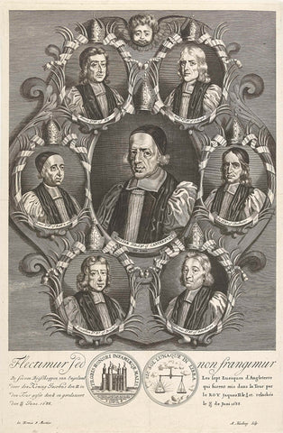 Portraits of seven bishops of England, Adriaen Haelwegh, in or after 1688 - 1712 Canvas Print