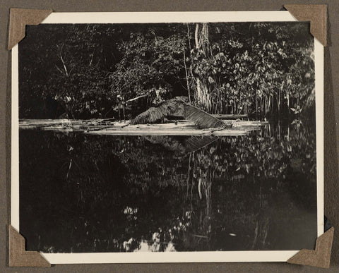 Vlot op een rivier in Suriname, anonymous, 1925 - 1927 Canvas Print