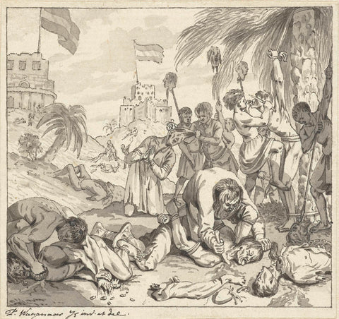 Atrocities committed by the English on St. Eustatius, ca. 1782, Pieter Wagenaar (II), 1781 - 1782 Canvas Print