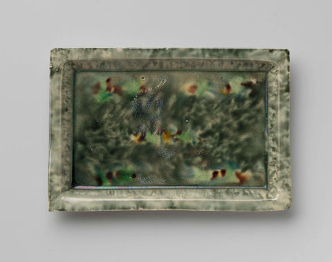 Rectangular bowl of hard-baked pottery; Staffordshire., anonymous, c. 1750 - c. 1770 Canvas Print