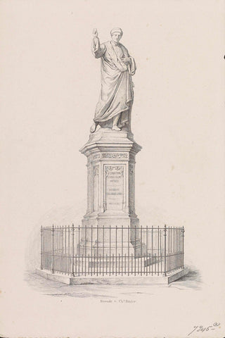 Statue of Coster in Haarlem, 1856, Charles Binger, 1856 Canvas Print