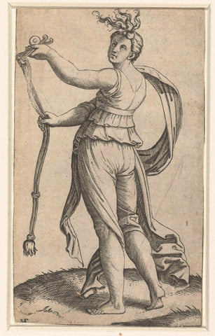 Woman with horse uncle as personification of Temperance (Temperantia), Marcantonio Raimondi, 1510 - 1527 Canvas Print