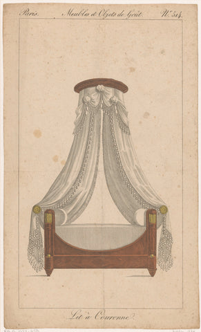 Four-poster bed with quits, anonymous, 1801 - 1831 Canvas Print