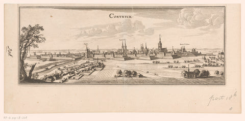 View of Kortrijk, Caspar Merian, 1654 - c. 1700 Canvas Print