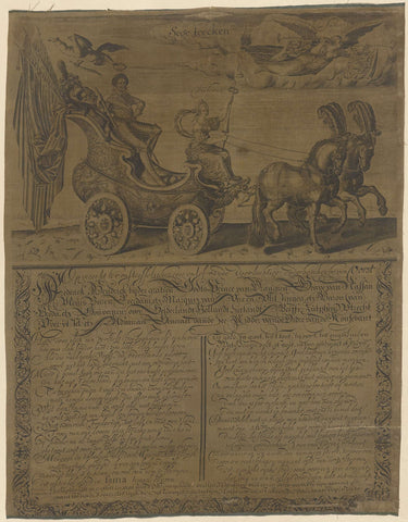 Frederik Hendrik on a triumphal chariot, Johannes Looff, 1627-1651 Canvas Print