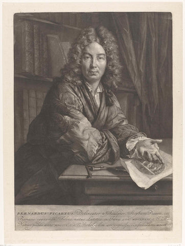 Portrait of Bernard Picart, Nicolaas Verkolje, 1715 Canvas Print