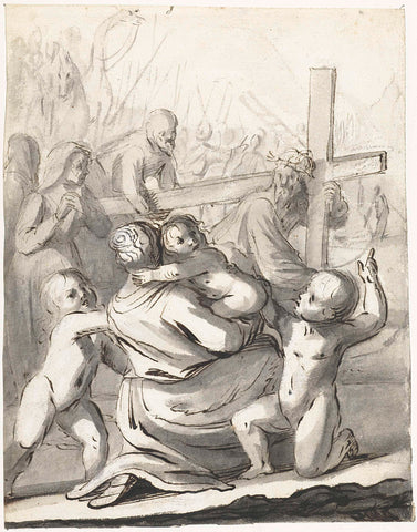 Bearing the Cross, Moses ter Borch, 1661-1662 Canvas Print