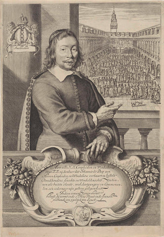 Visitekaart van Johannes de Paep, Cornelis Visscher (II), 1643 - 1650 Canvas Print