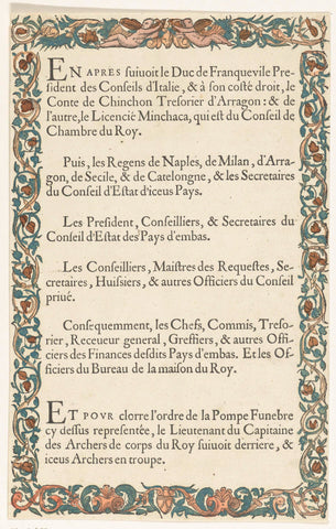 Text sheet accompanying the Funeral Procession of Emperor Charles V, 1558, Christoffel Plantin, 1559 Canvas Print