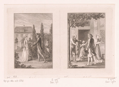 Two performances from human value and happiness by Lindemann, Daniel Nikolaus Chodowiecki, 1799 Canvas Print