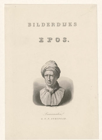 Portrait bust of Willem Bilderdijk, Johannes Philippus Lange, 1845 Canvas Print