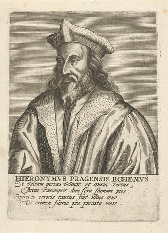 Portrait of Jerome of Prague, Hendrick Hondius (I) (possibly), 1599 - 1650 Canvas Print