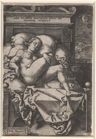 The night, Heinrich Aldegrever, 1553 Canvas Print