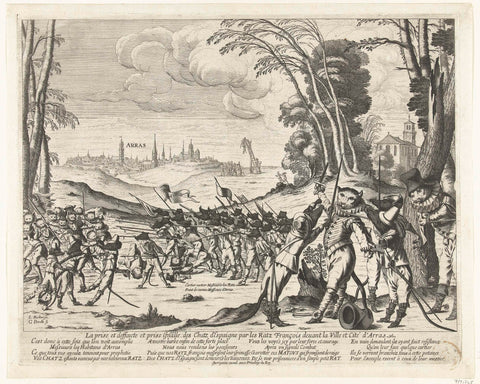 Cartoon on the conquest of Arras, 1640, Gabriel Perelle, 1640 Canvas Print