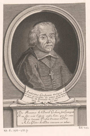 Portret van Antoine Godeau, Etienne Desrochers, c. 1726 Canvas Print