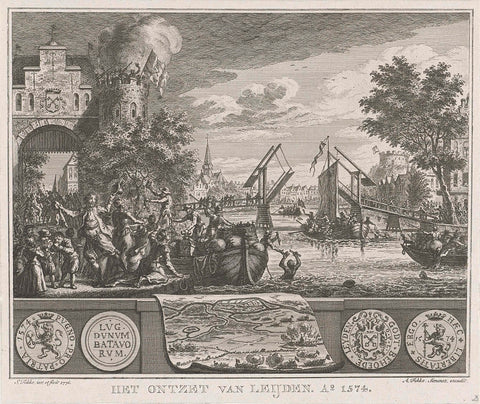 Relief of Leiden, 1574, Simon Fokke, 1776 Canvas Print