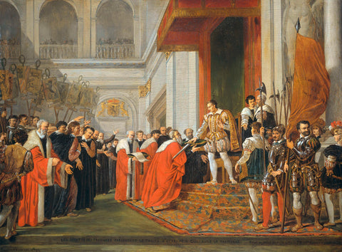 The Union of Utrecht, Joseph-Denis Odevaere, 1815 - 1830 Canvas Print