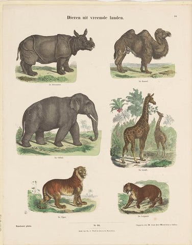 Animals from foreign countries, Ernst Fröhlich, c. 1820 - 1843 Canvas Print