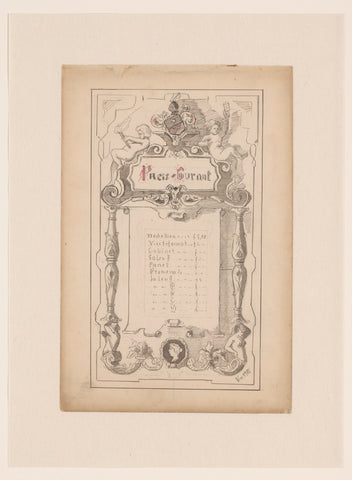 Design for a Price List of a photographic studio, Ernst Maximilian Büttinghausen, 1901 - 1902 Canvas Print