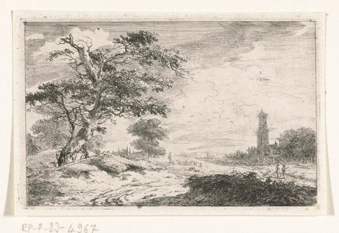 Church tower at sand plain, Hermanus van Brussel, c. 1800 - in or before 1815 Canvas Print