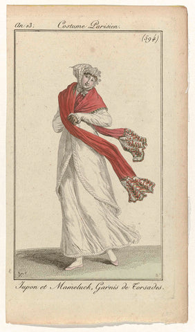 Journal des Dames et des Modes, Costume Parisien, 6 November 1804, Year 13, (594): Jupon et Mameluck (...), Pierre Charles Baquoy, 1804 Canvas Print