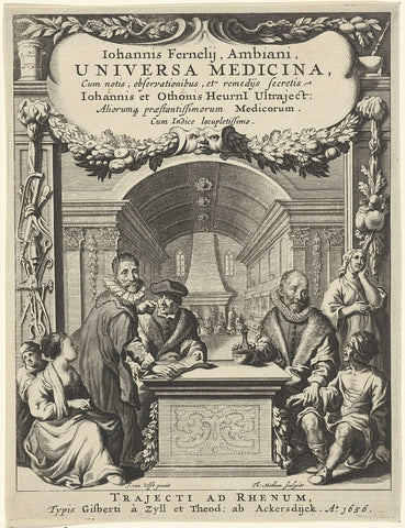 Physicians and sick, Theodor Matham, 1656 Canvas Print