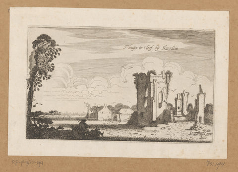 View of the ruins of Huis ter Kleef near Haarlem, Jan van de Velde (II), 1616 Canvas Print