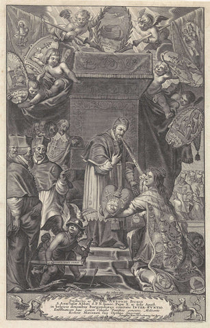 Title page with Pope Innocent X, Pieter de Jode (II), 1645 Canvas Print