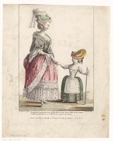 Gallerie des Modes et Costumes Français, 1778, P.88: Bourgeoise se promenant (...), Nicolas Dupin, c. 1776 - c. 1786 Canvas Print