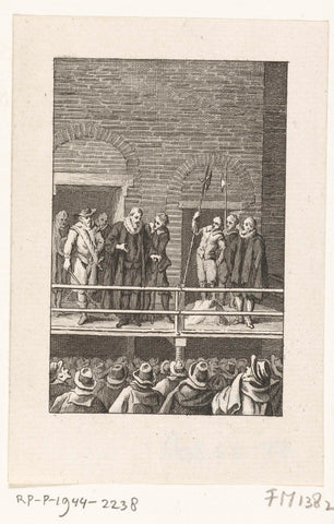 Johan van Oldenbarnevelt on the scaffold before his execution, 1619, Reinier Vinkeles (I), 1780 - 1795 Canvas Print