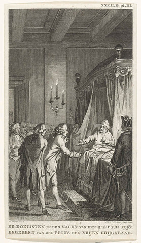 Doelisten vragen de Prins om een vrije krijgsraad, 1748, Reinier Vinkeles (I), 1794 Canvas Print