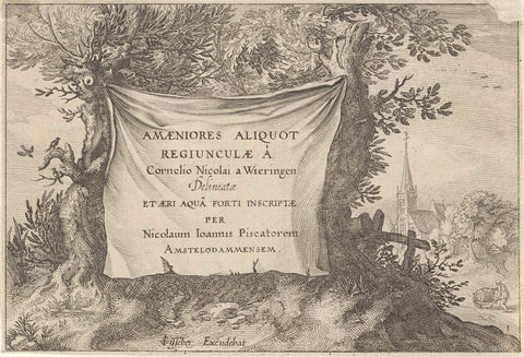 Title page for a series of Dutch landscapes, Claes Jansz. Visscher (II), 1612 - 1613 Canvas Print