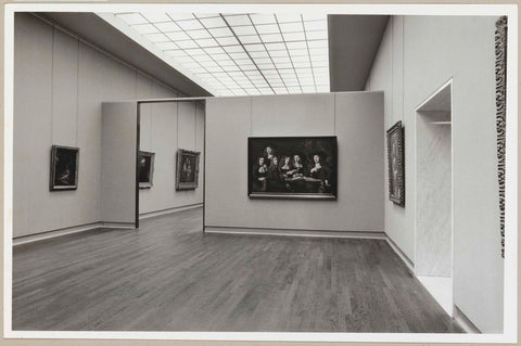 Room 222A with paintings and a partition with passage and view of room 221A, 1970 Canvas Print